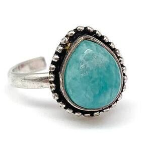 Kashi Small Stone Ring Amazonite Adjustable